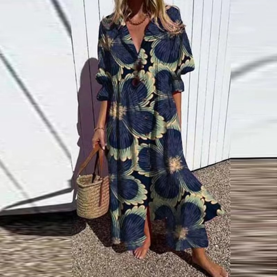 Boho Dot Print Maxi Jurk