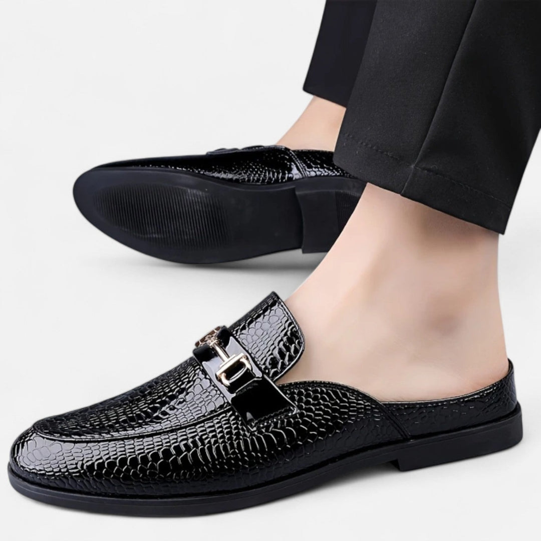 Mocassins à enfiler texturés avec détail métallique pour homme