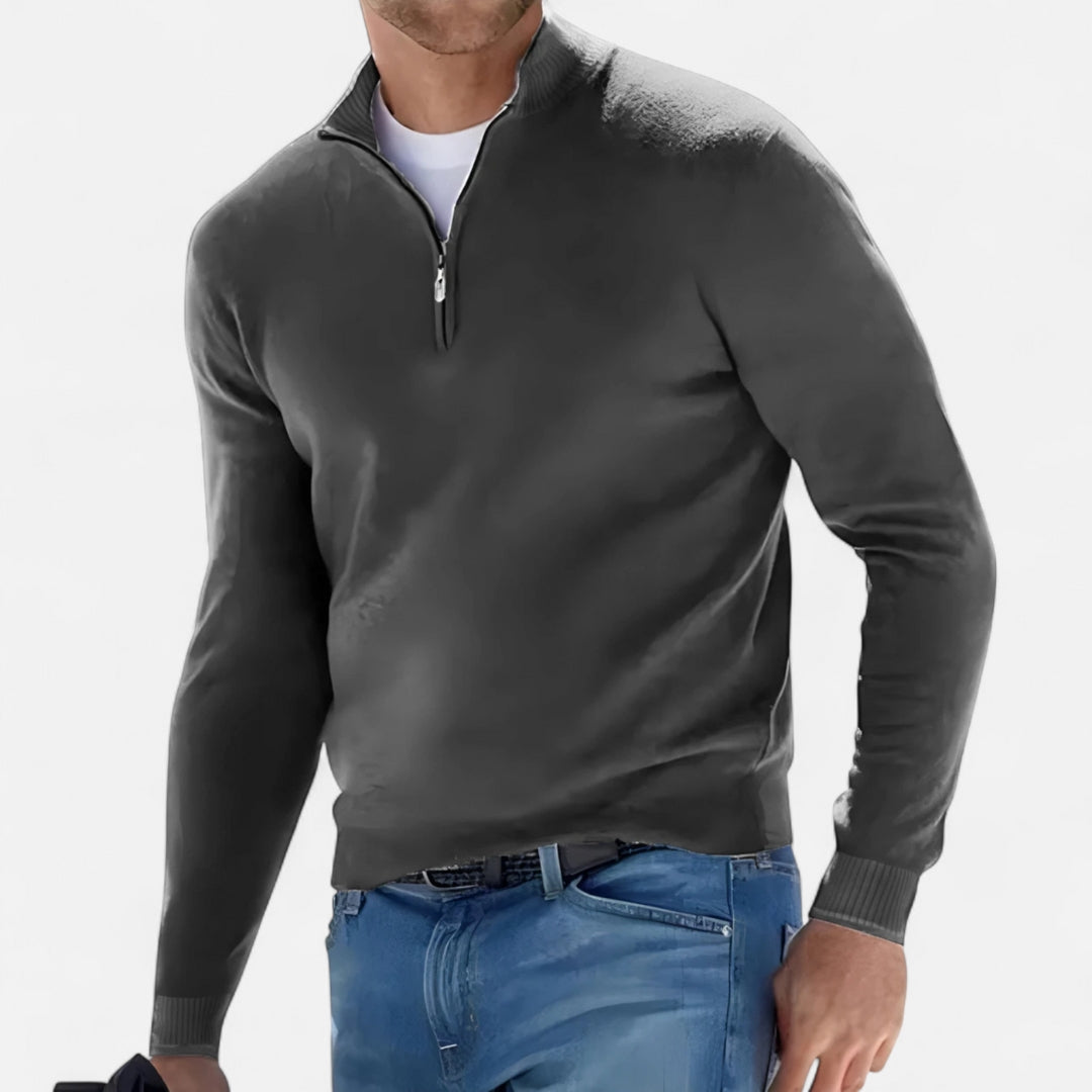 Pull à demi-zip en maille pour homme