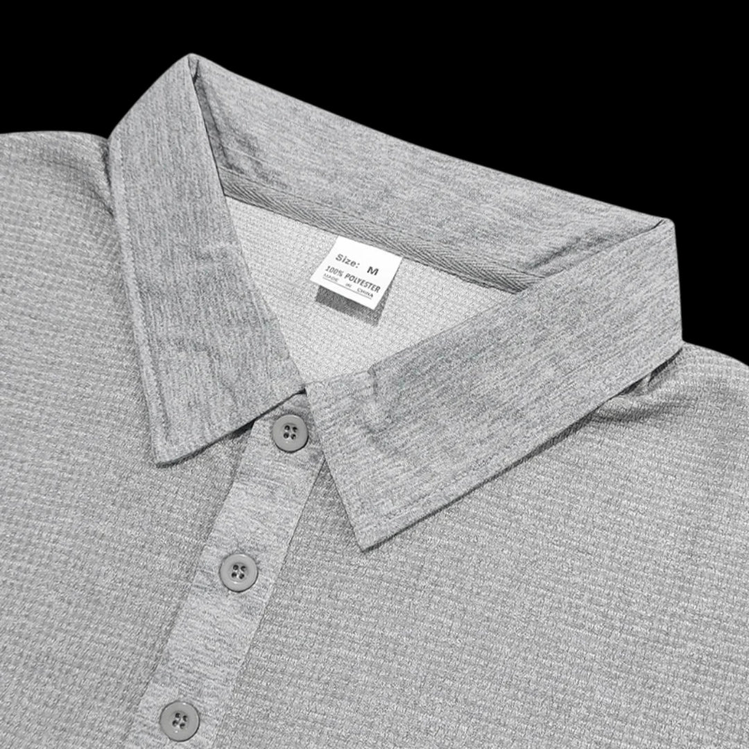 Chemise polo à manches longues en tricot pour homme