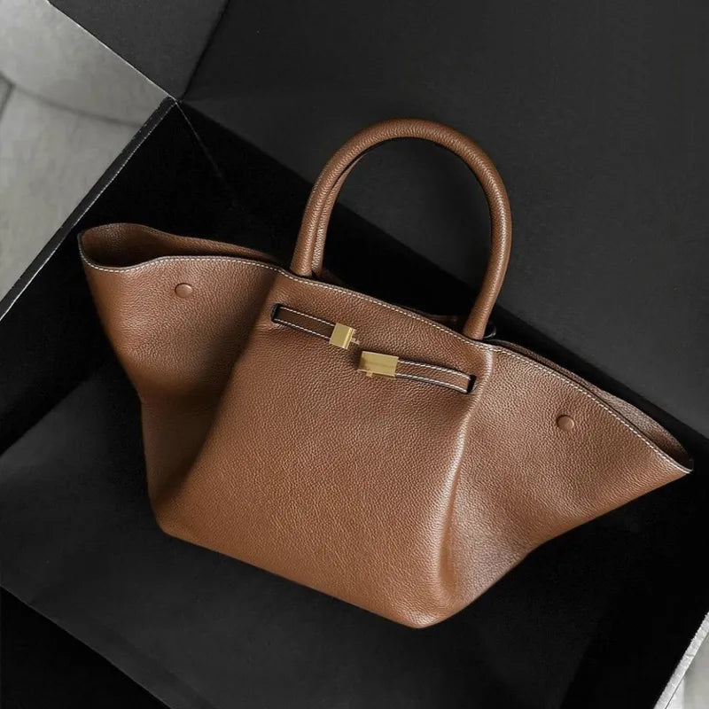 Sac cabas structuré à soufflets latéraux pour femme