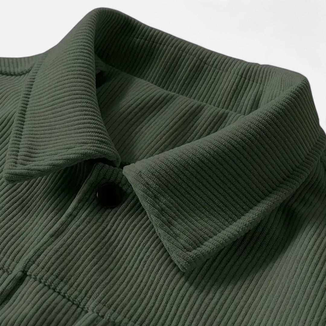 Surchemise en velours côtelé avec boutons et poches pour homme