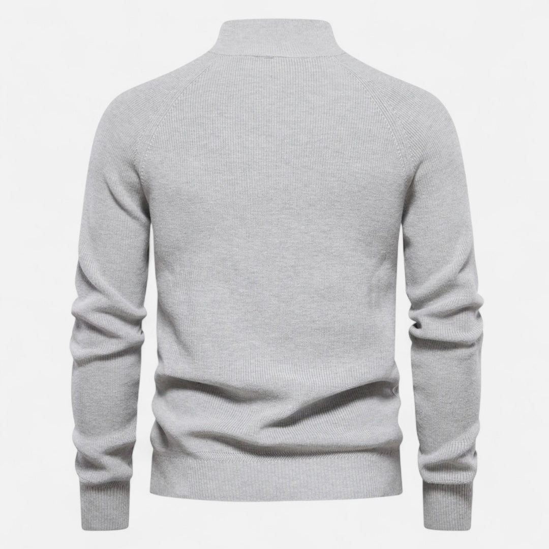Pull à demi-zip à col montant pour homme