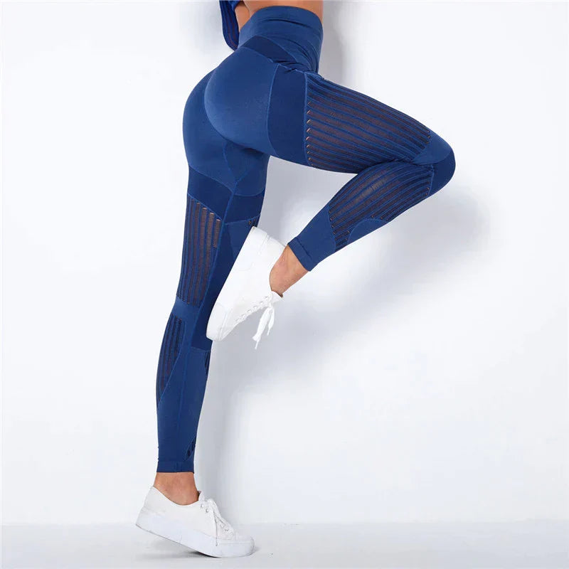 Legging de Sport Femme à Taille Haute en Tissu Extensible