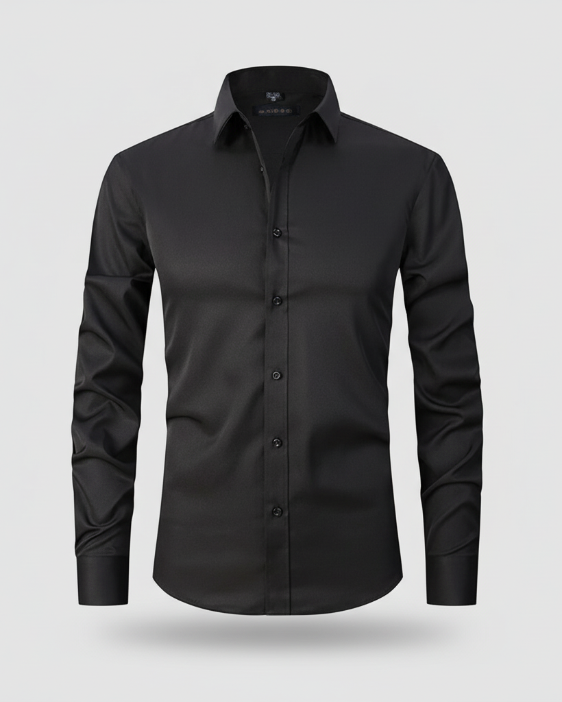 Elegant herreskjorte med lange ærmer i strækbart materiale