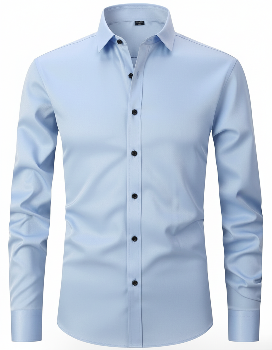 Elegant herreskjorte med lange ærmer i strækbart materiale