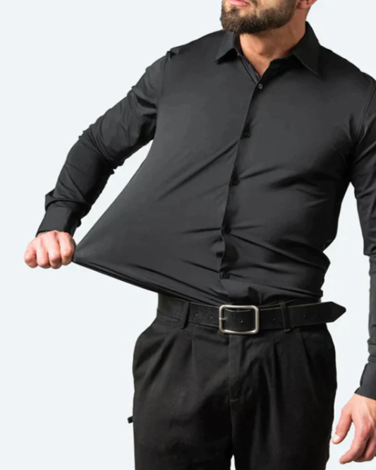Elegant herreskjorte med lange ærmer i strækbart materiale