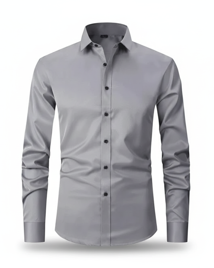Elegant herreskjorte med lange ærmer i strækbart materiale
