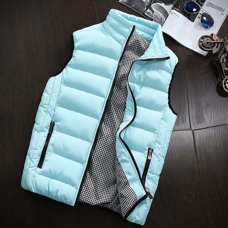 Gilet sans manches matelassé déperlant pour homme Col montant zippé Usage extérieur