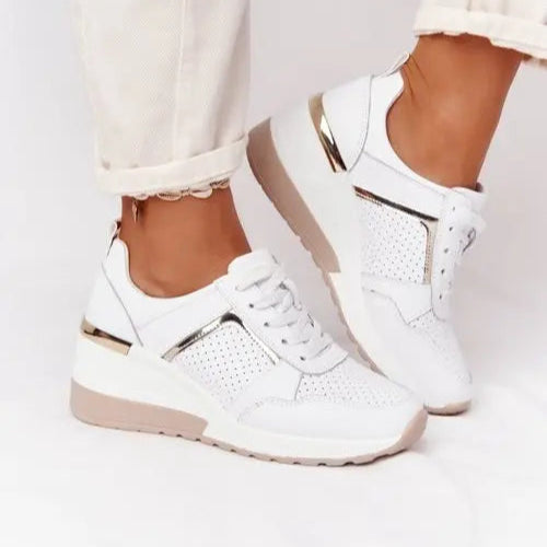Baskets à plateforme pour femme à lacets