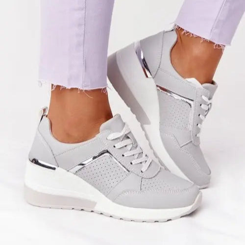 Baskets à plateforme pour femme à lacets
