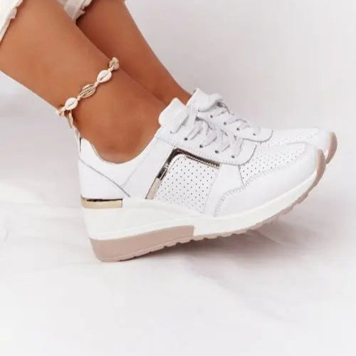 Baskets à plateforme pour femme à lacets