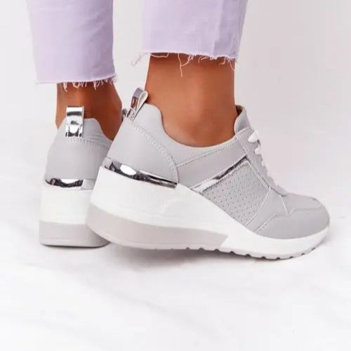 Baskets à plateforme pour femme à lacets