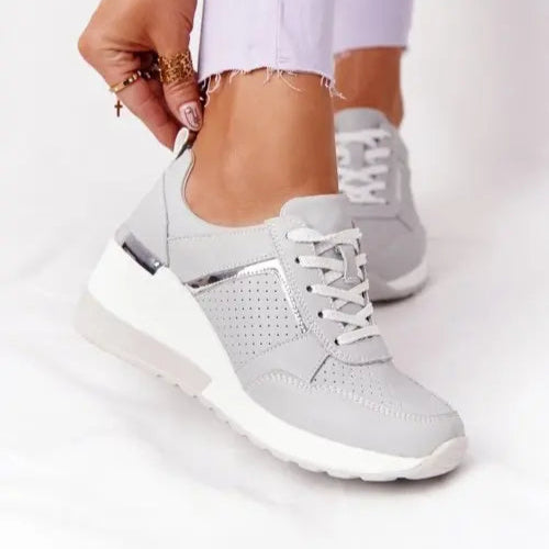 Baskets à plateforme pour femme à lacets