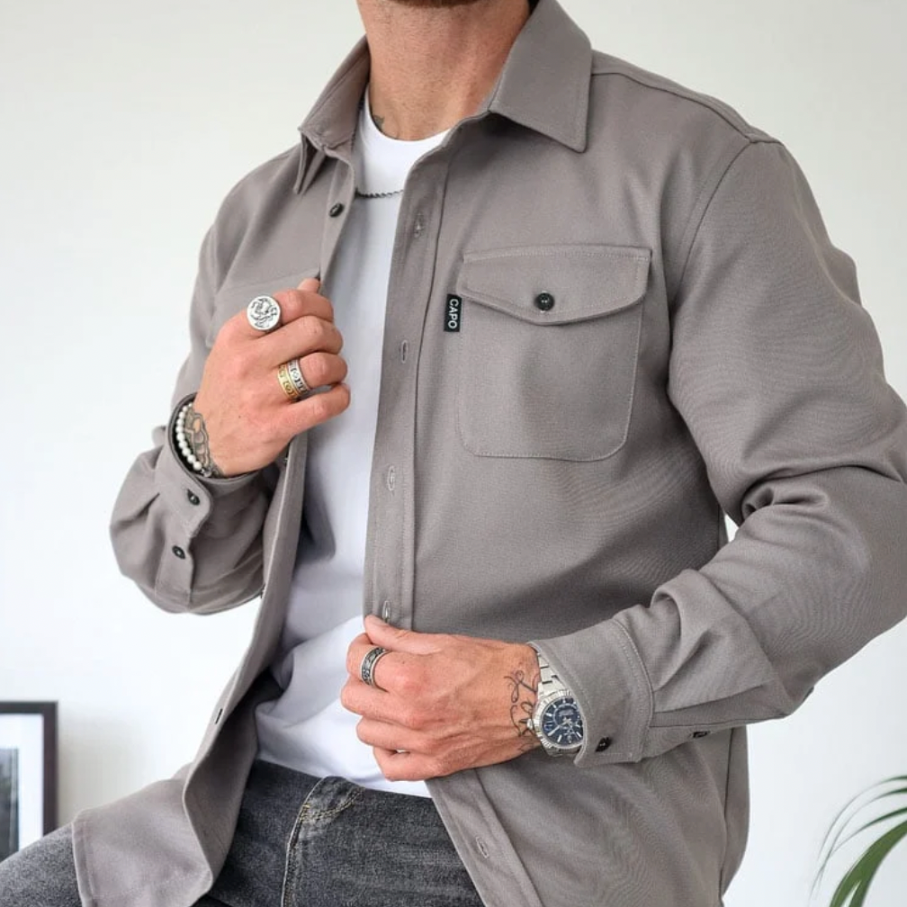 Veste Homme | Col Mandarin et Fermeture à Boutons