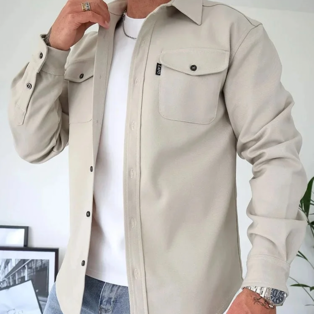 Veste Homme | Col Mandarin et Fermeture à Boutons