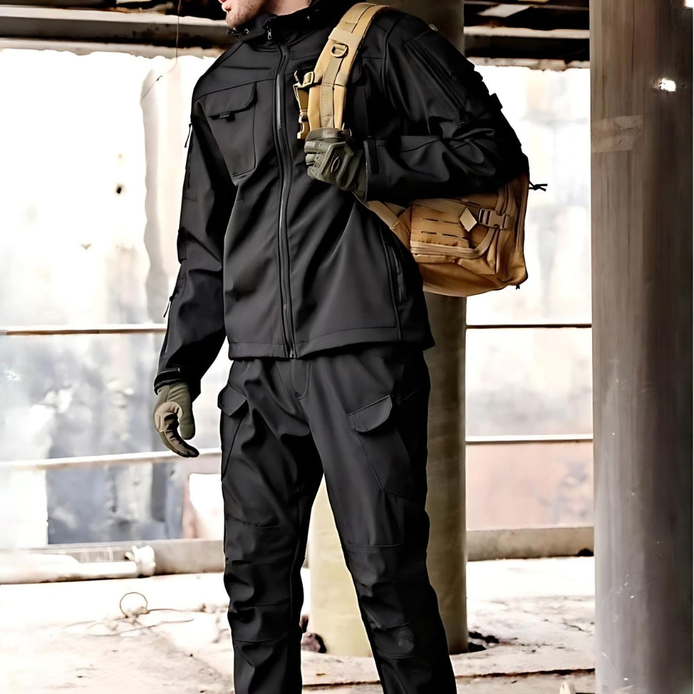 Ensemble veste et pantalon cargo à capuche pour homme