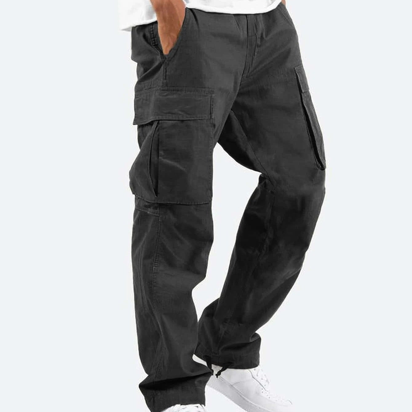 Pantalon Cargo Homme | Taille Élastique avec Cordon et Poches Latérales