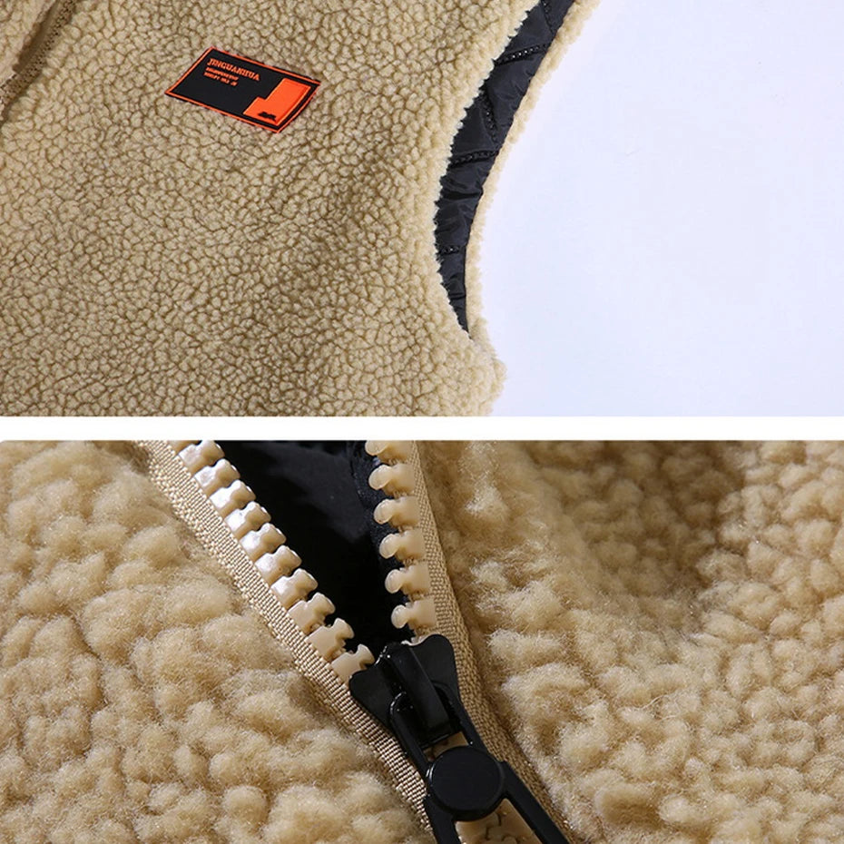 Gilet sans manches en polaire unie pour homme grande taille