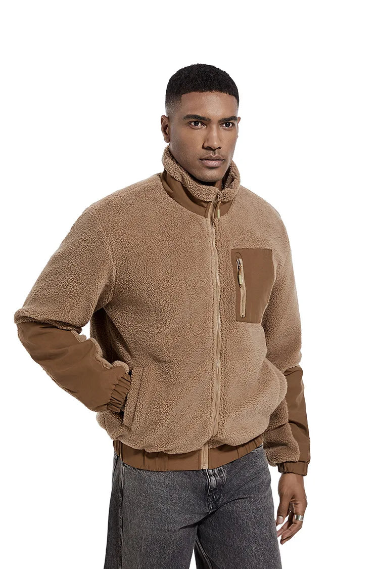 Veste polaire Sherpa à col montant pour homme