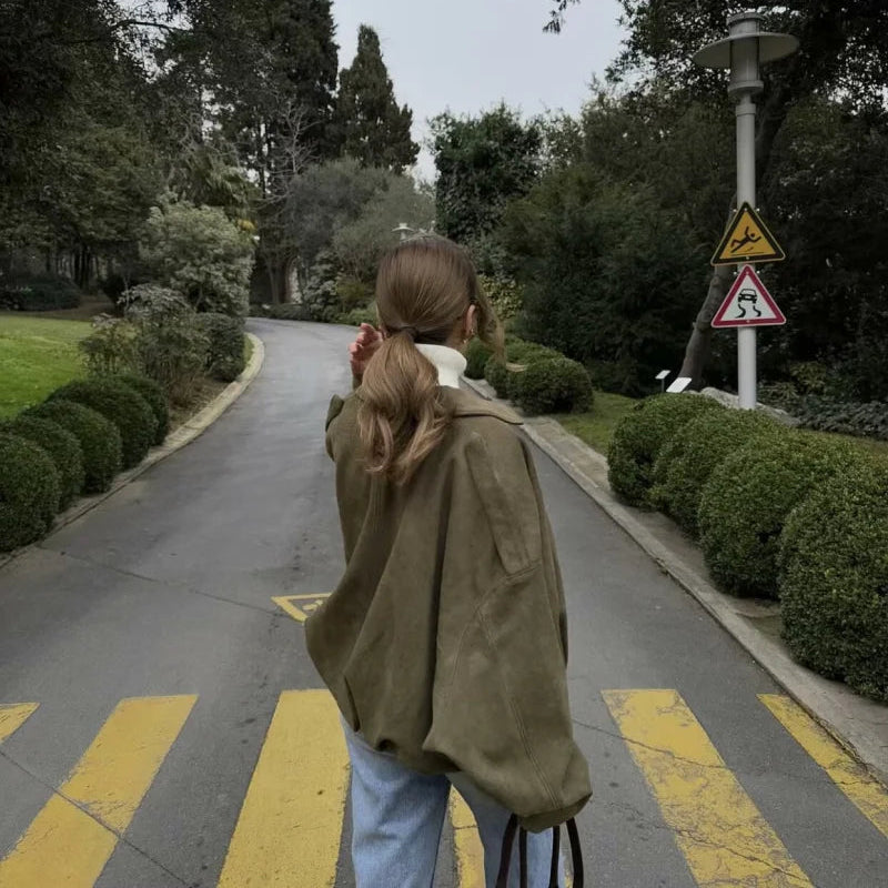 Veste à manches longues en velboa pour femme