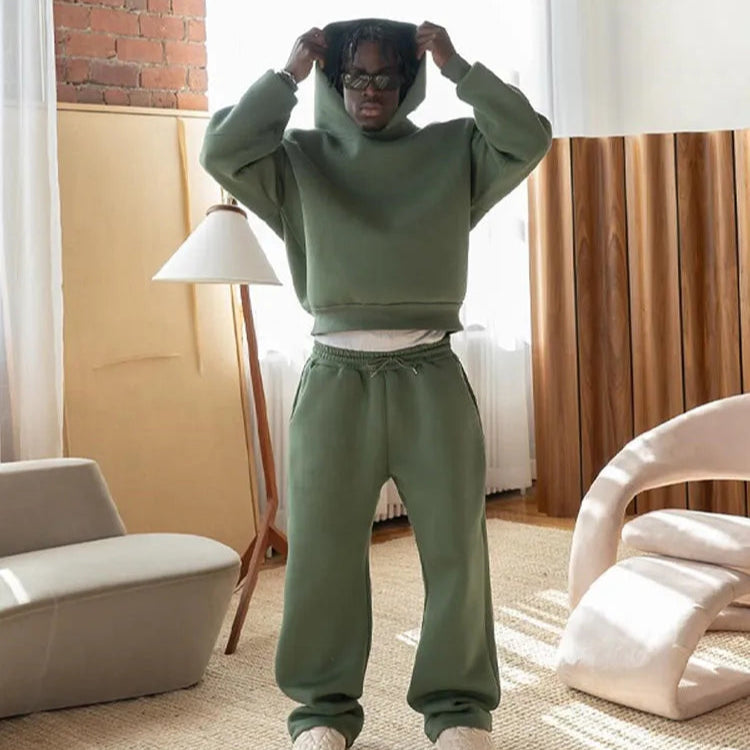 Sweat-shirt et pantalon grande taille à manches longues pour homme