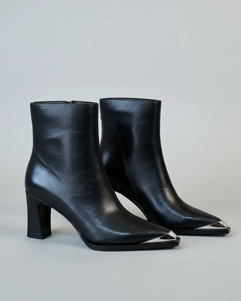 Bottes à Talons Hauts Mi-Mollet à Bout Pointu pour Femme