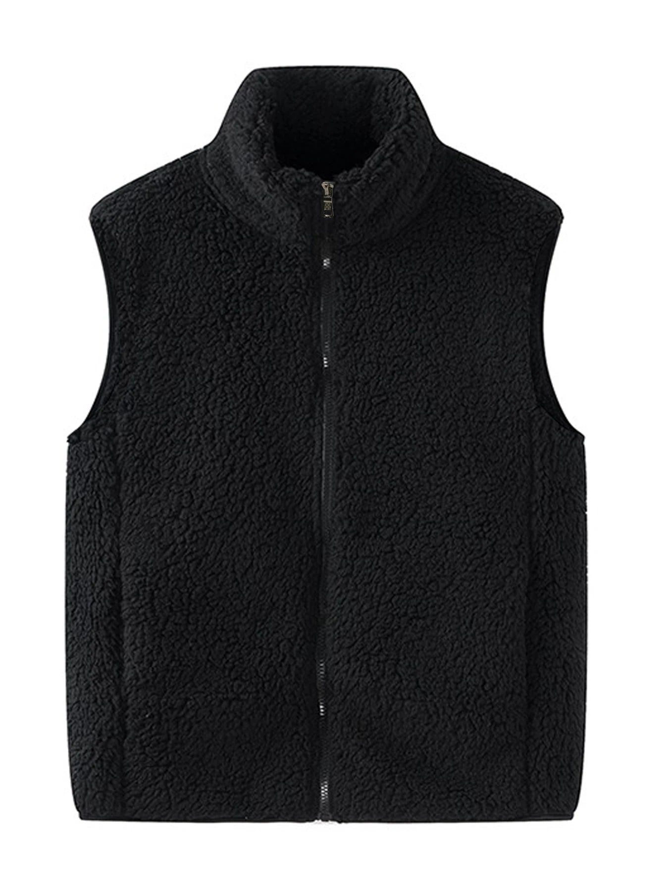 Gilet sans manches en matière synthétique à col mao pour homme