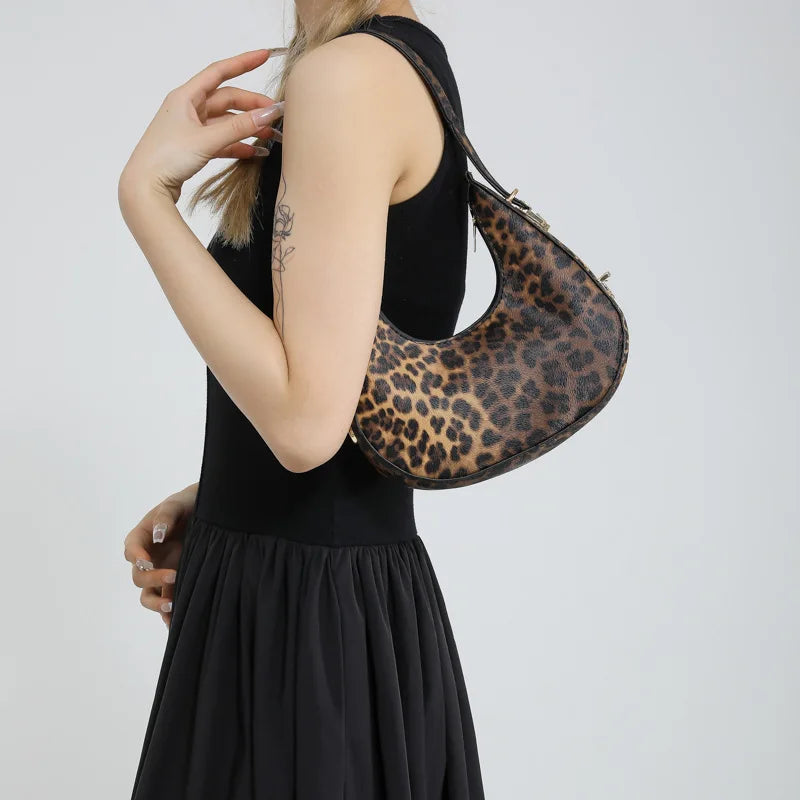 Sac à bandoulière imprimé animal en similicuir pour femme