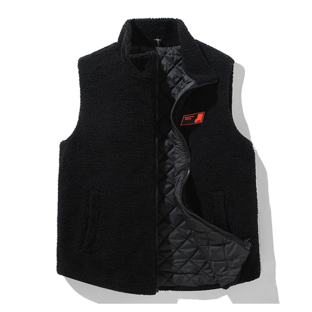 Gilet sans manches en polaire unie pour homme grande taille