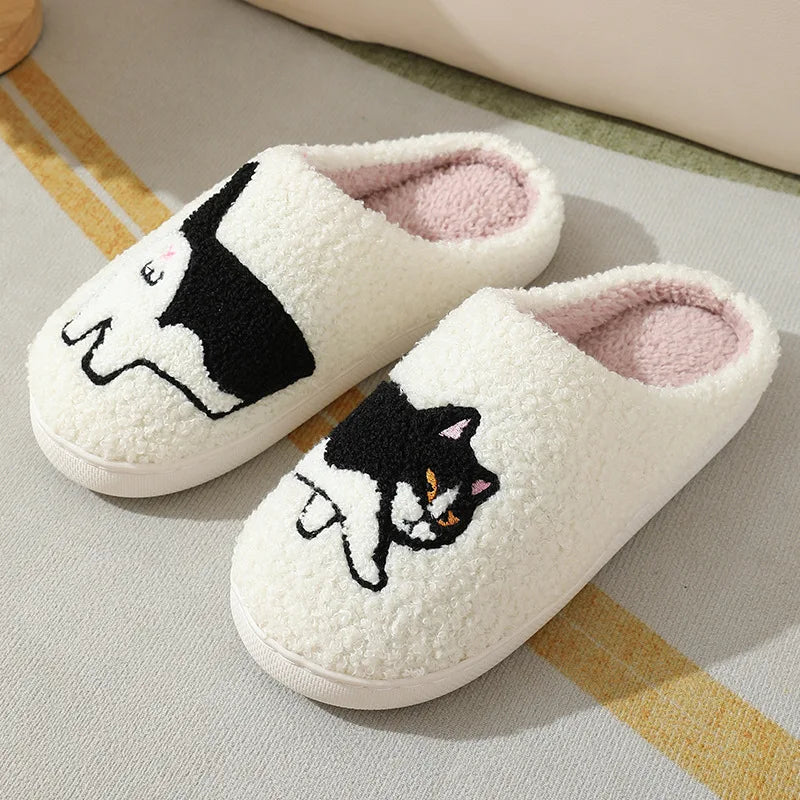 Mules Femme en Peluche Motif Teckel | Pantoufles d’Intérieur Brodées