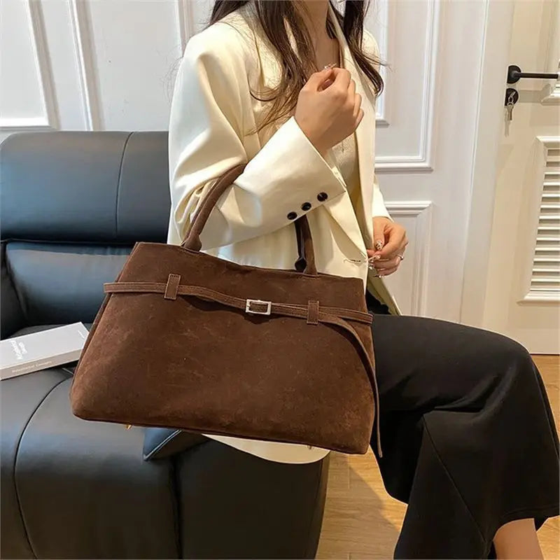 Sac d’épaule zippé à grande contenance pour femme
