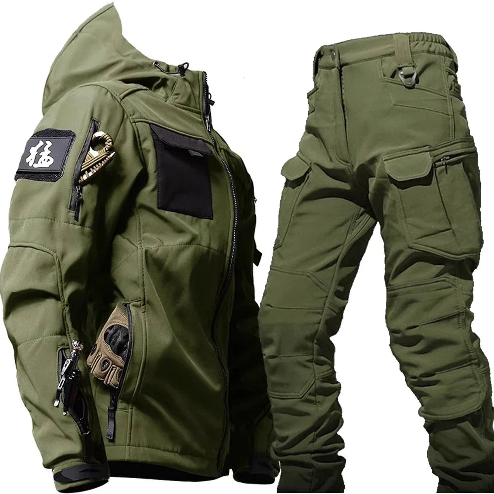 Ensemble veste et pantalon cargo à capuche pour homme