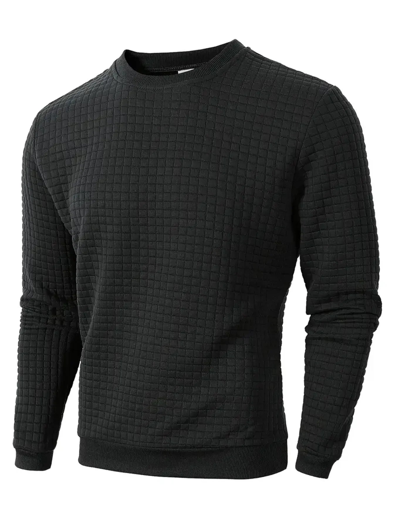Pull en Maille Texturée à Col Rond pour Homme