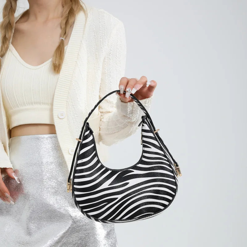 Sac à bandoulière imprimé animal en similicuir pour femme