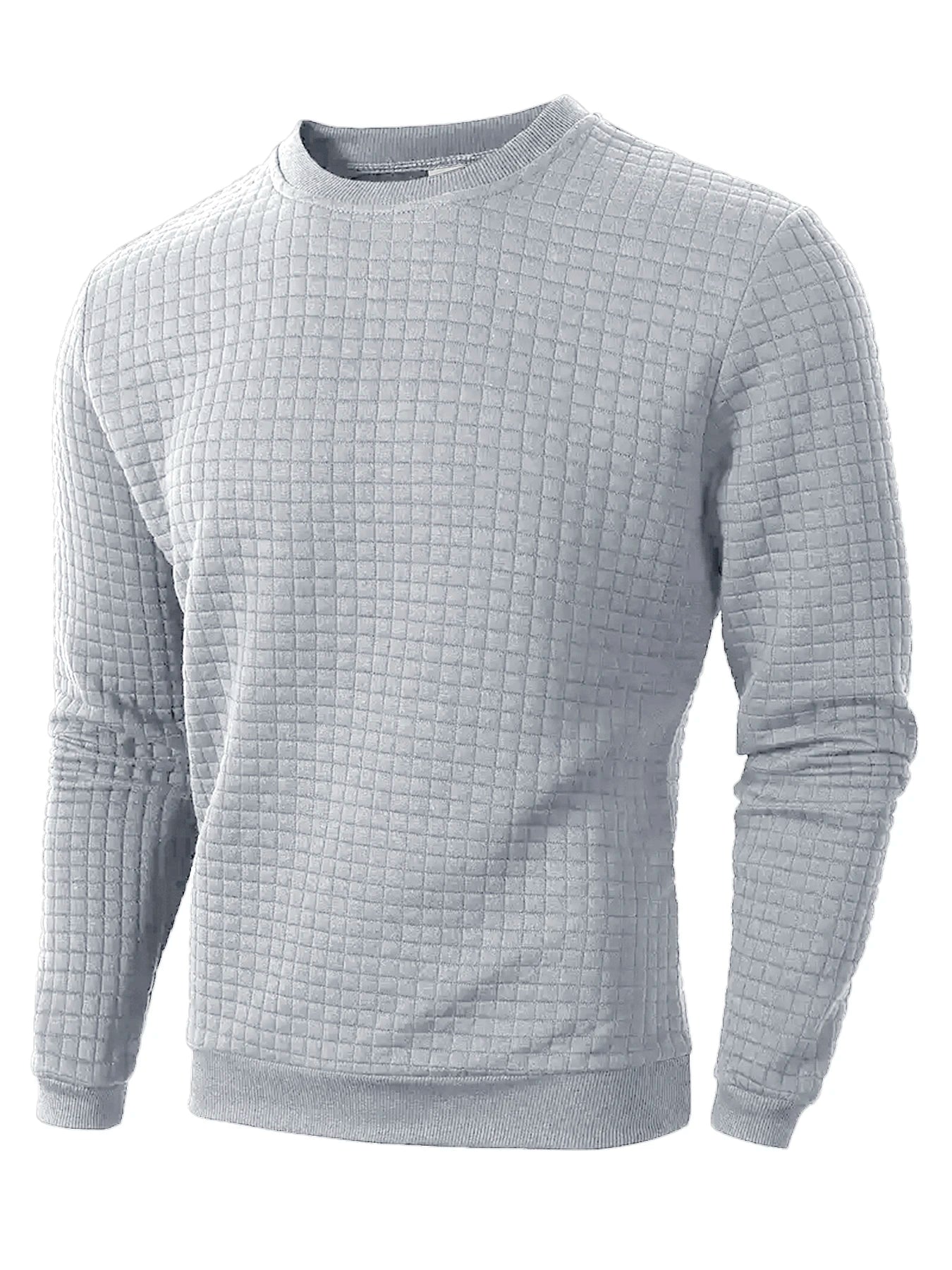 Pull en Maille Texturée à Col Rond pour Homme