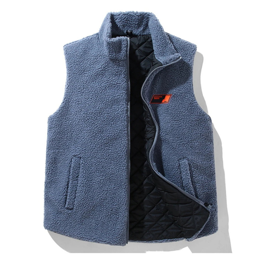 Gilet sans manches en polaire unie pour homme grande taille