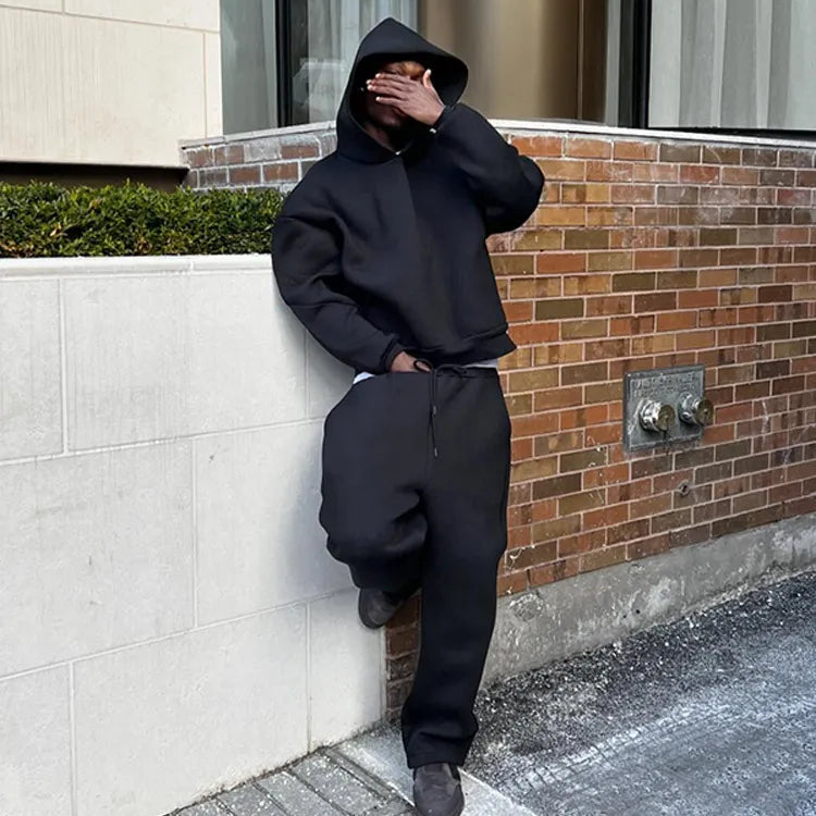 Sweat-shirt et pantalon grande taille à manches longues pour homme