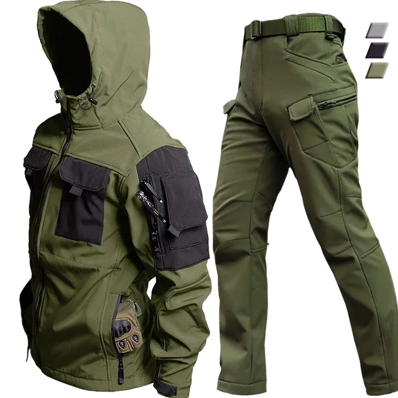 Ensemble veste et pantalon cargo à capuche pour homme