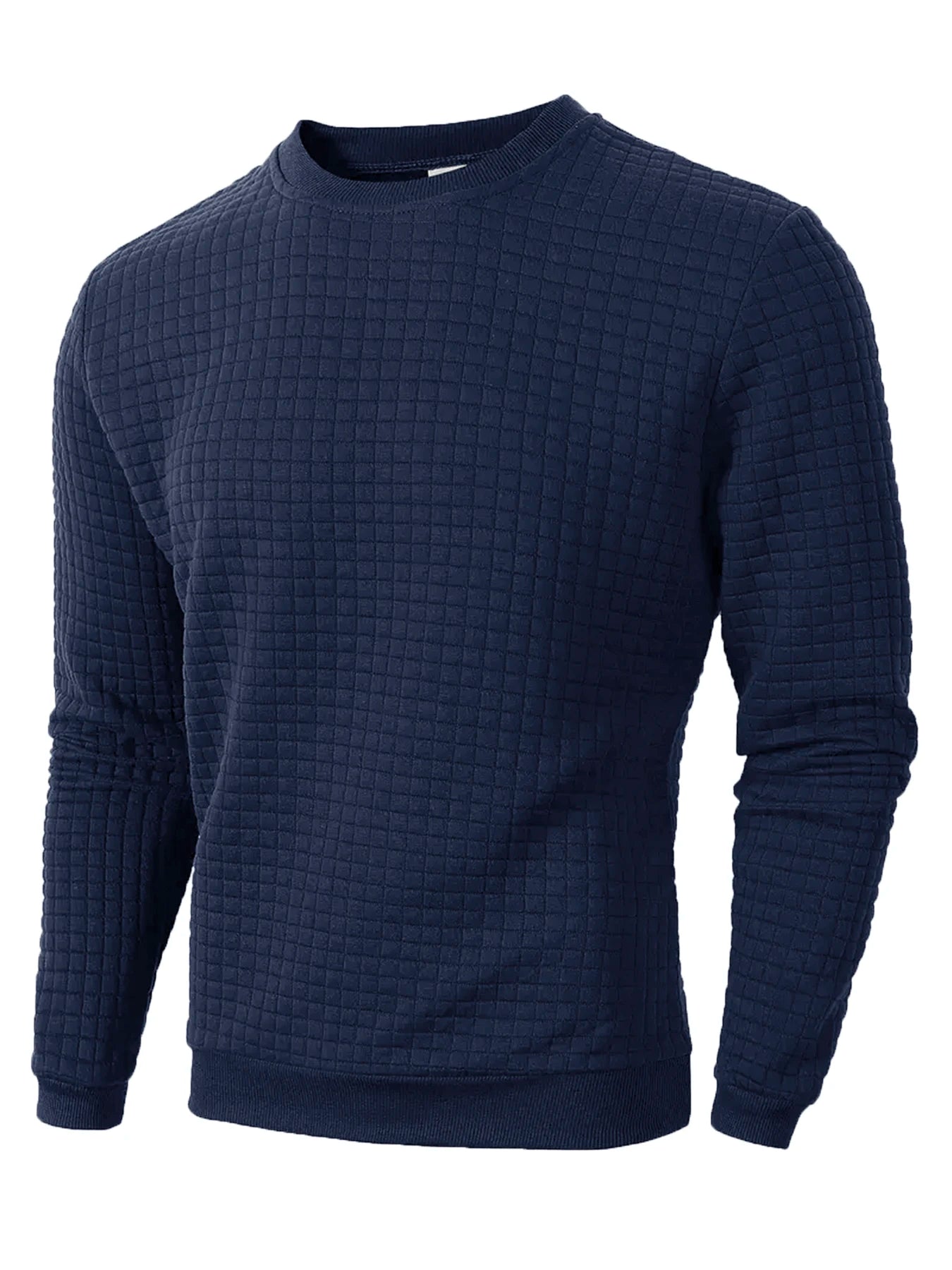 Pull en Maille Texturée à Col Rond pour Homme