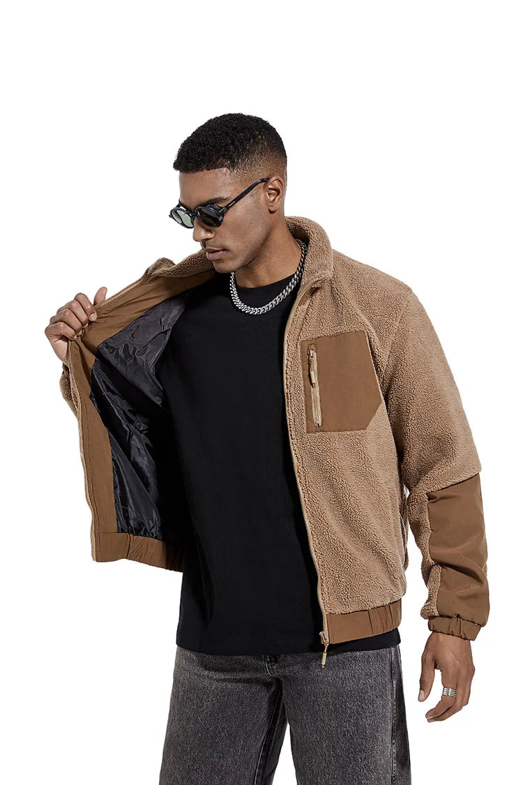 Veste polaire Sherpa à col montant pour homme