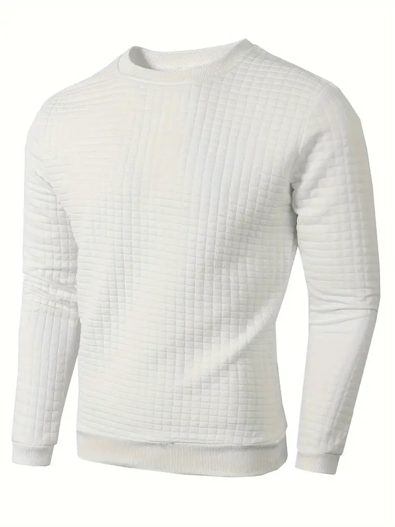 Pull en Maille Texturée à Col Rond pour Homme