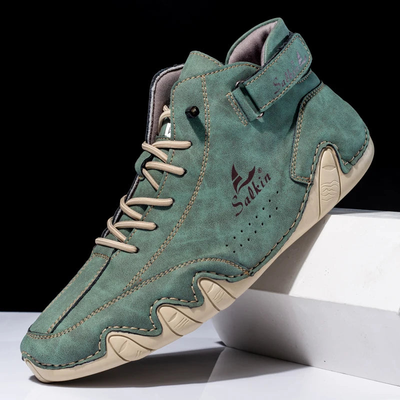 Bottines Homme à Bout Rond et Semelle Contrastante en PU et Caoutchouc