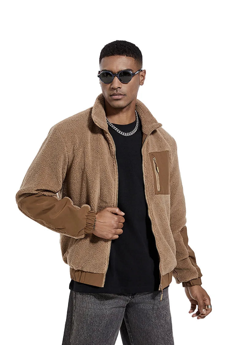 Veste polaire Sherpa à col montant pour homme