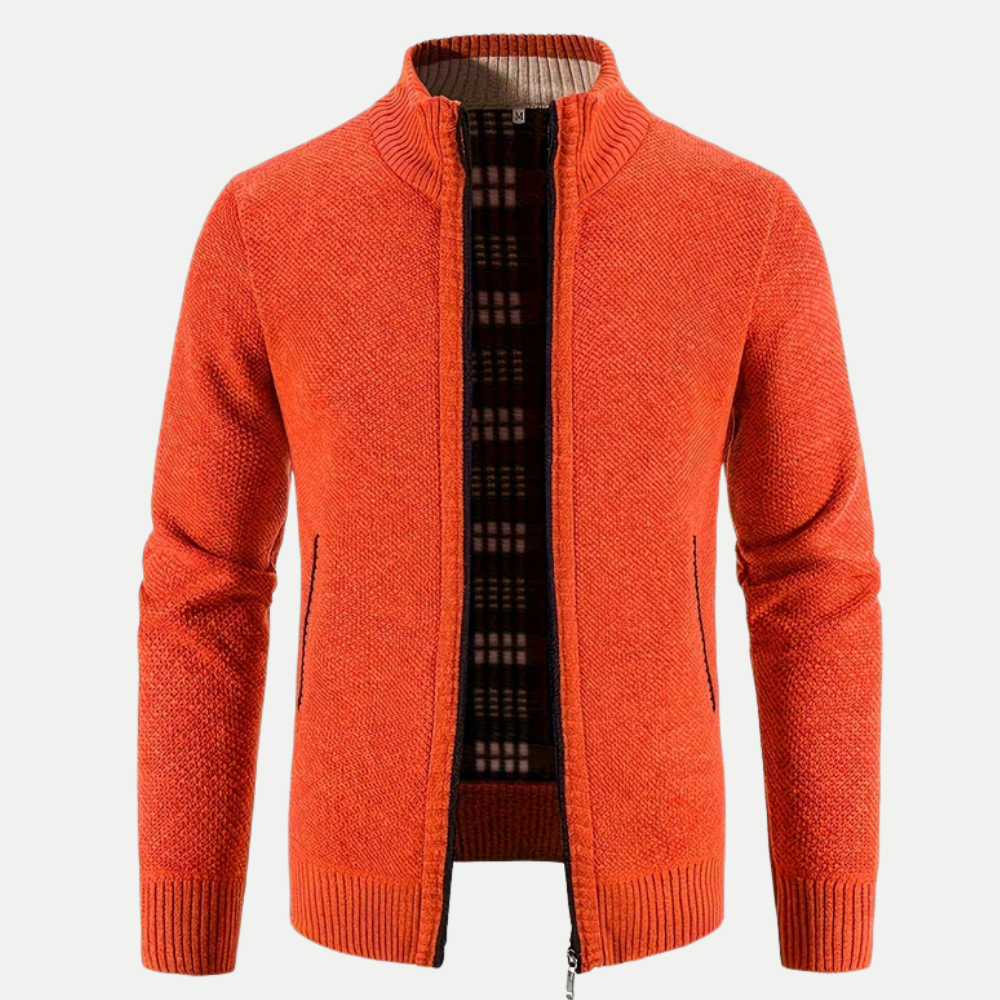 Vest med lynlås i syntetisk fleece og reverskrave til mænd