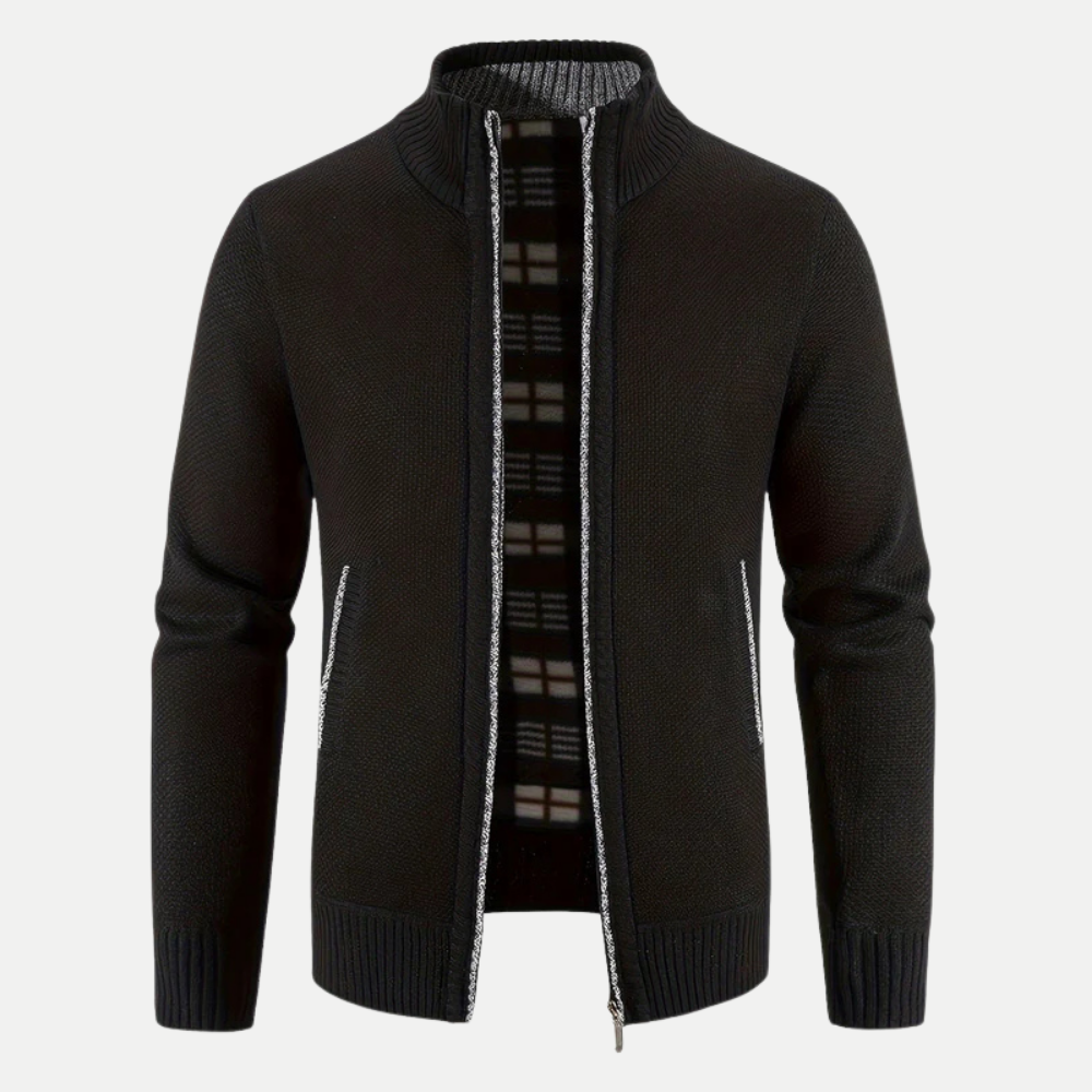 Vest med lynlås i syntetisk fleece og reverskrave til mænd