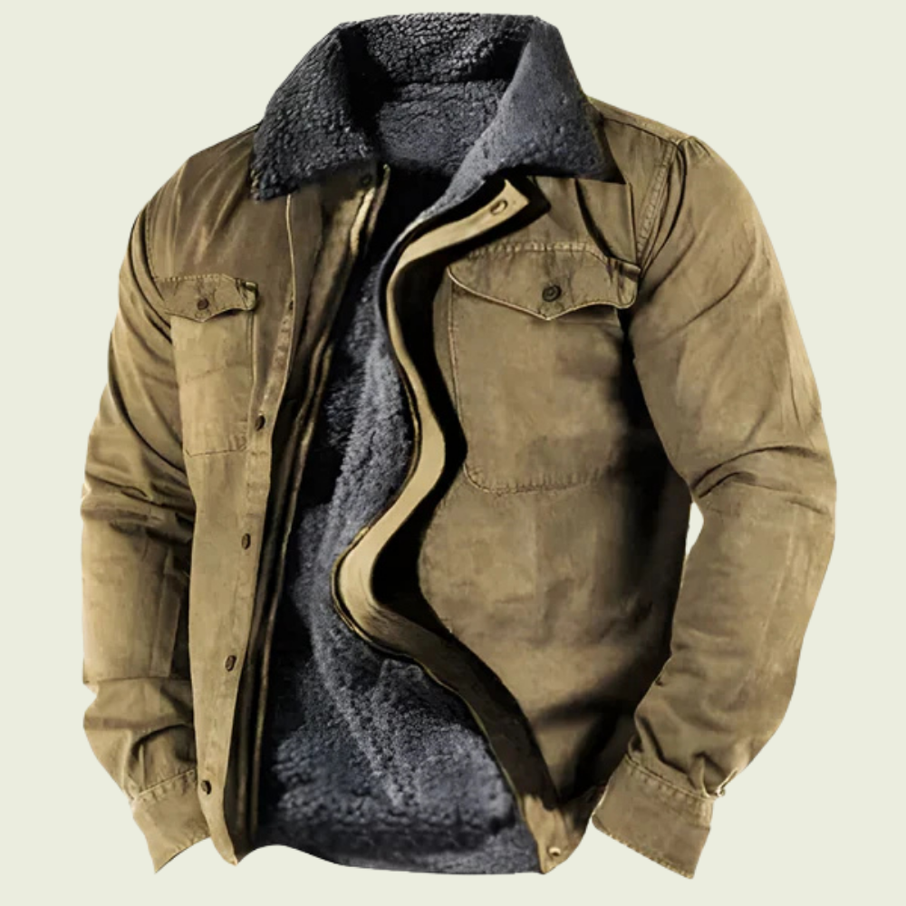 Vest i uldlook med fleeceforing og knapper til mænd