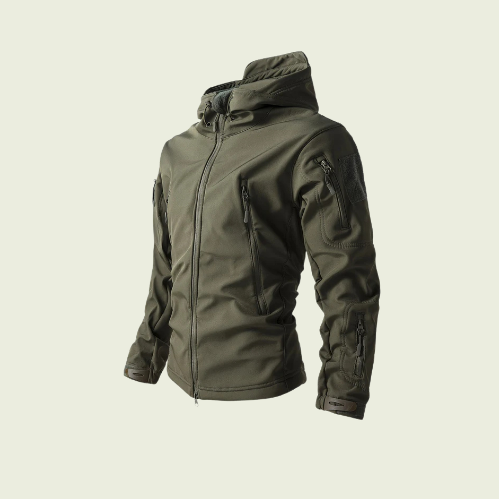 Vest med hætte i polyester med lynlåslommer til mænd