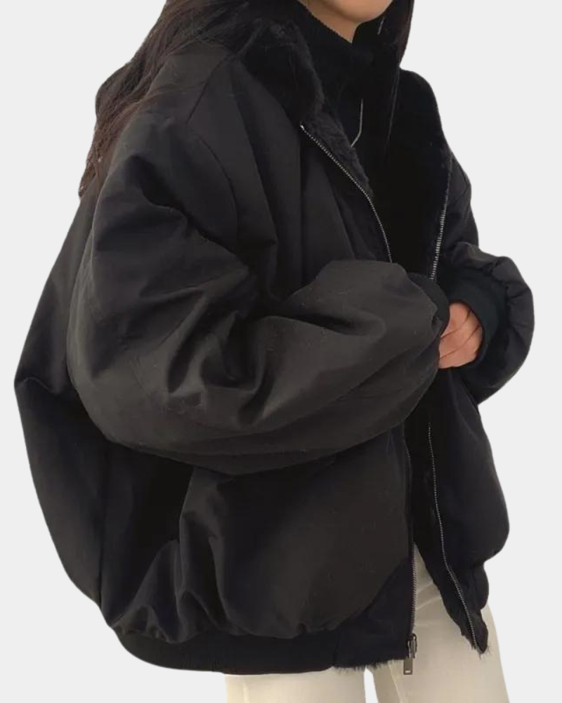 Vinterjakke til kvinder i quiltet, vandafvisende materiale med hætte i urban stil