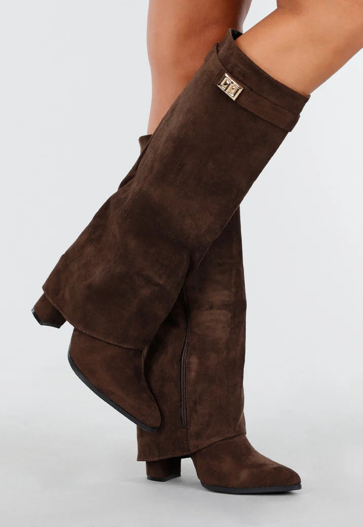 Bottes montantes en matière textile pour femmes